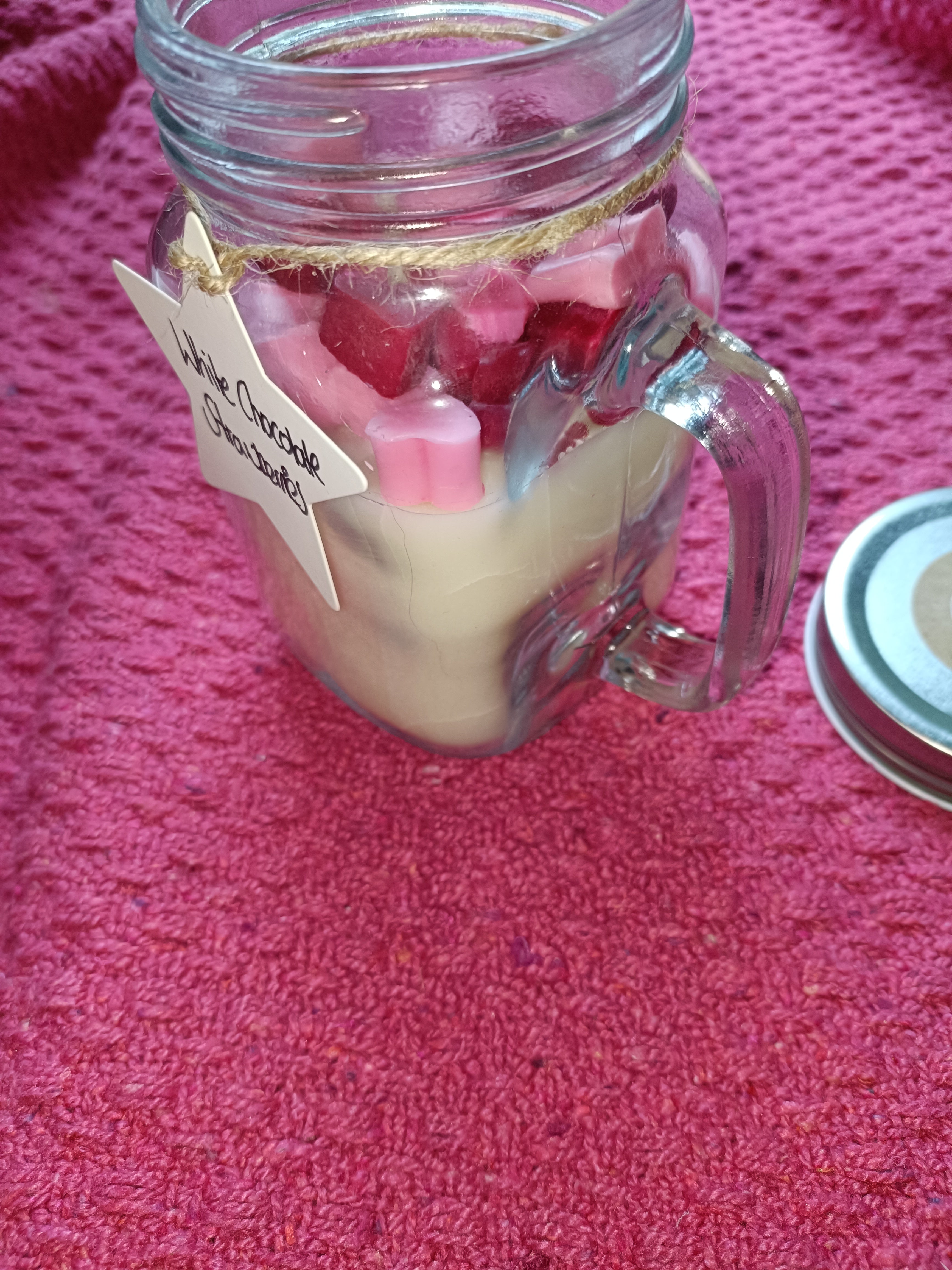 White Chocolate Strawberries Large Candle