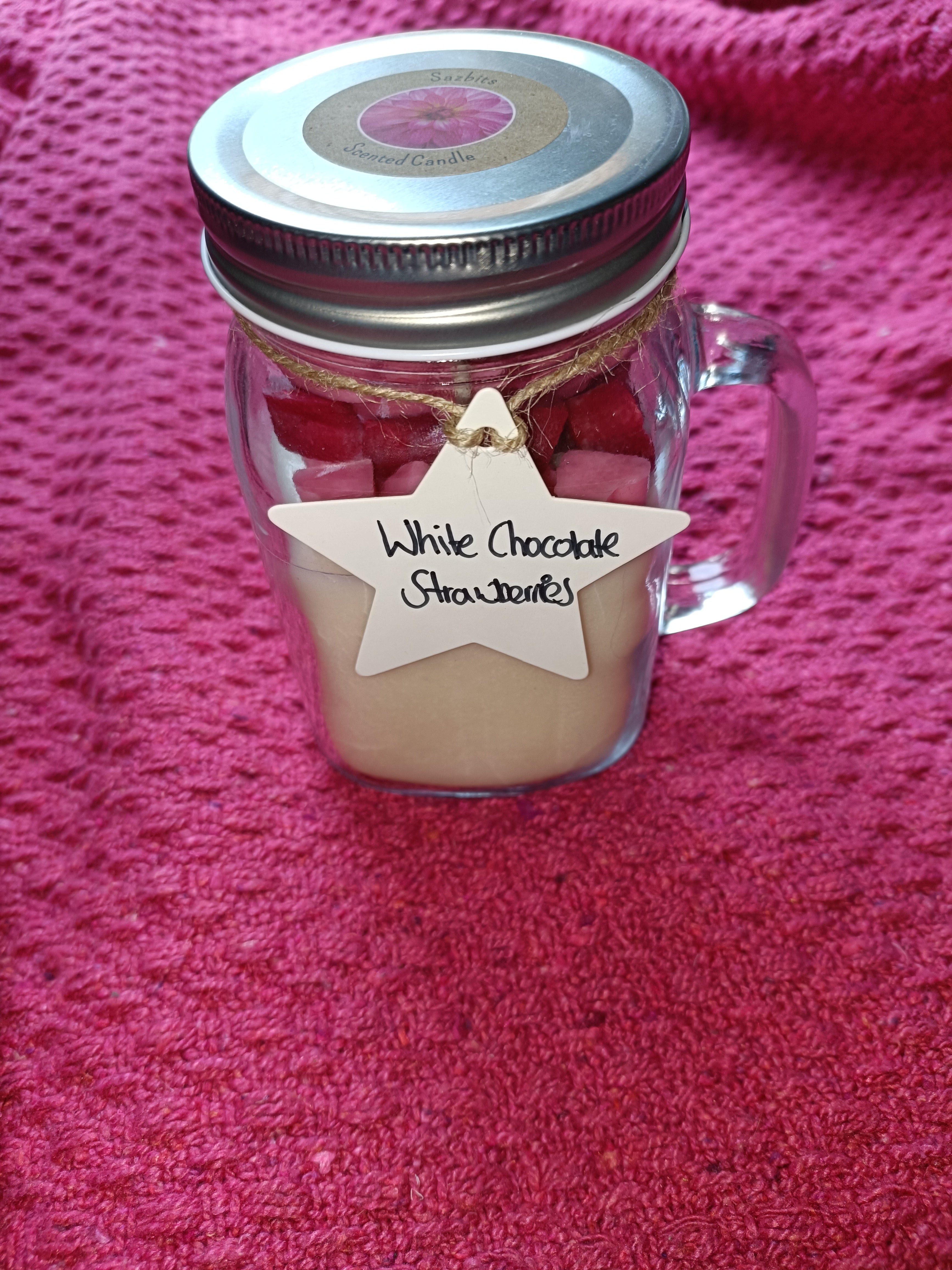 White Chocolate Strawberries Large Candle