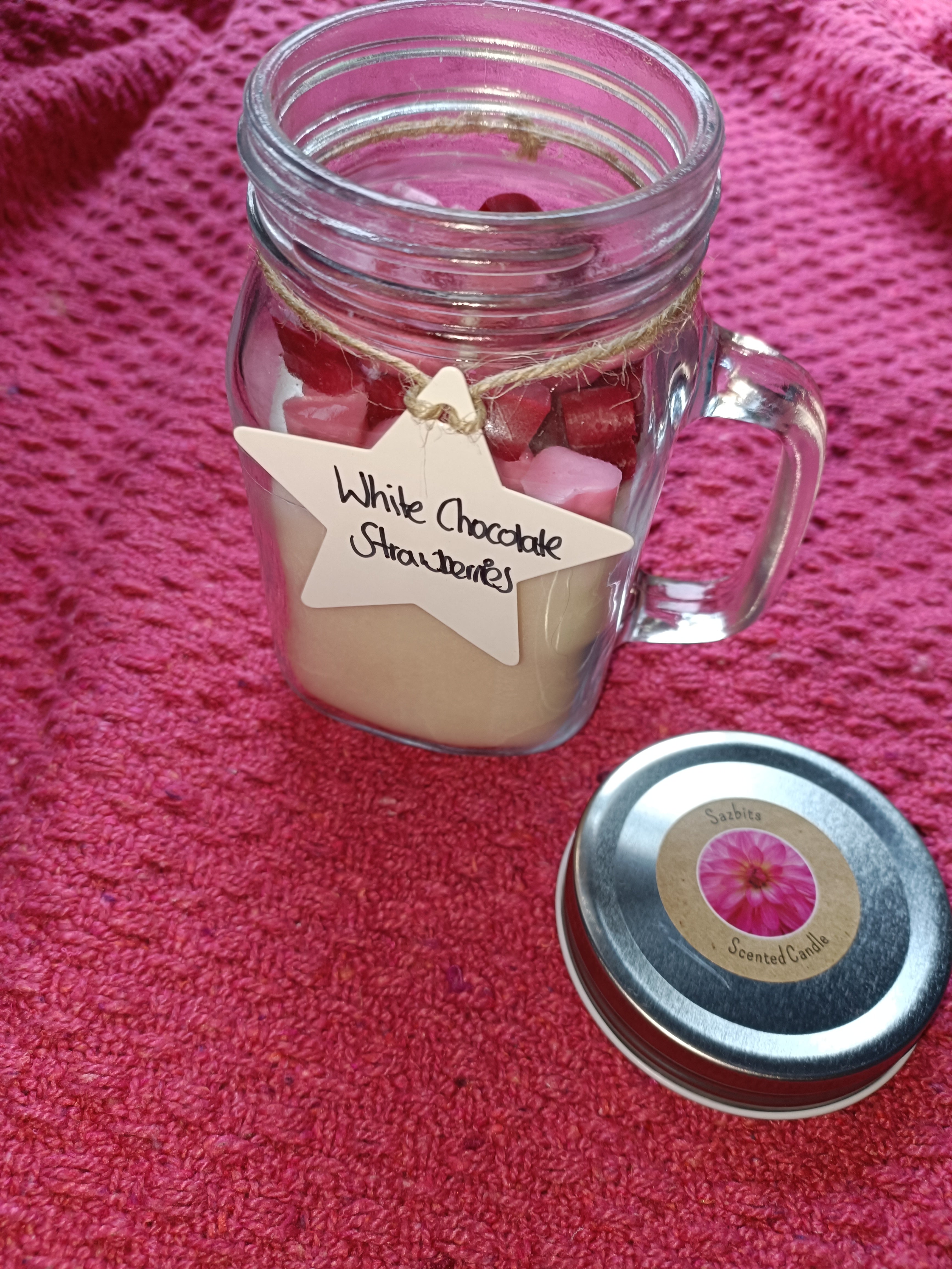 White Chocolate Strawberries Large Candle