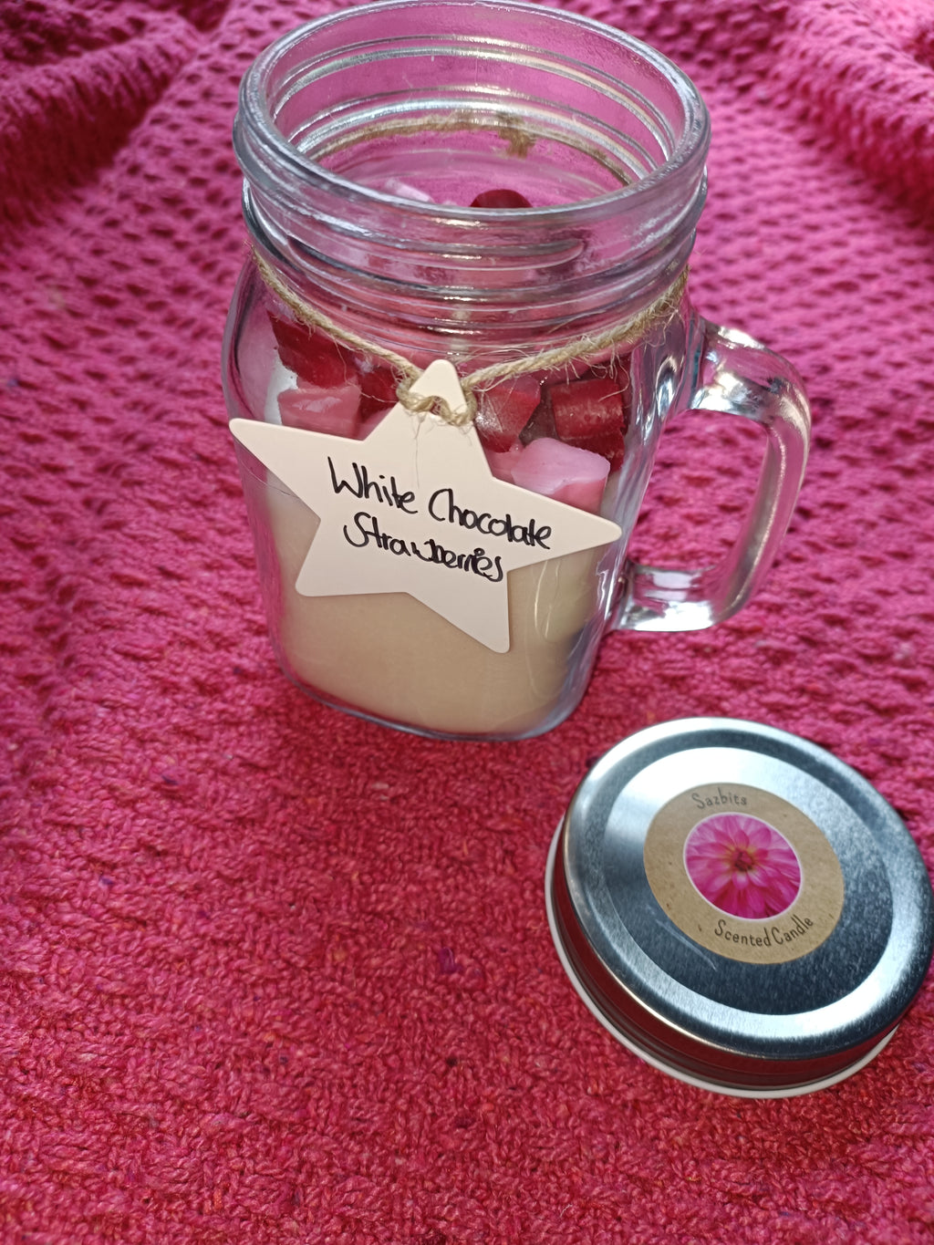 White Chocolate Strawberries Large Candle